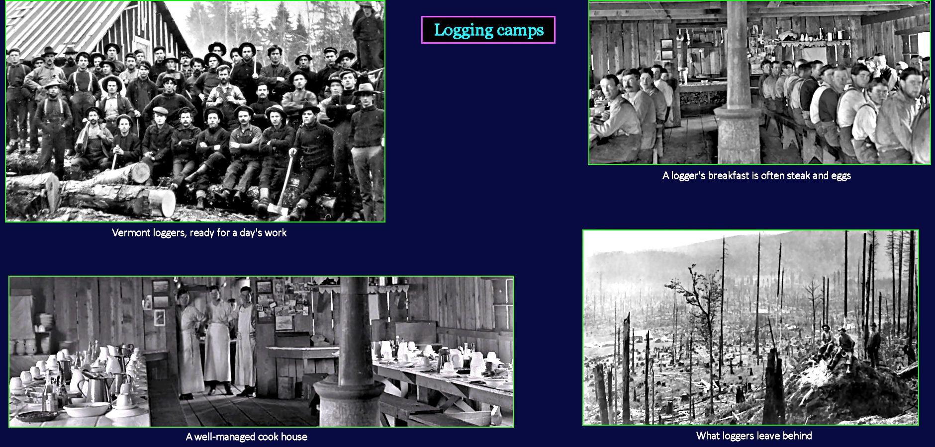 Logging camps and lumberjacks, 1910